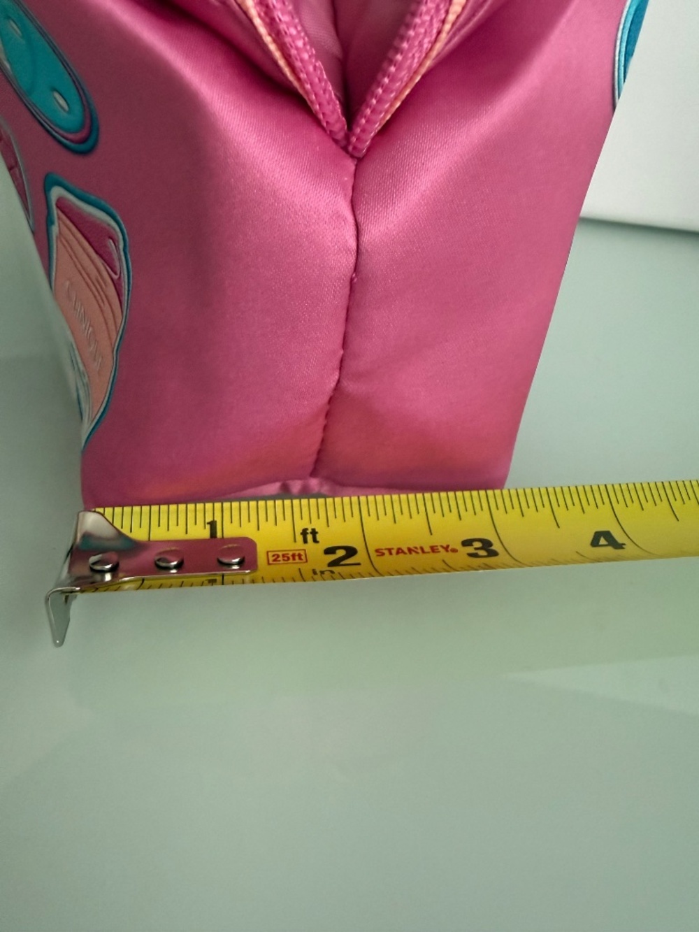 Clinique Pink & Blue Novelty Print Makeup Bag Cosmetic Pouch View 4
